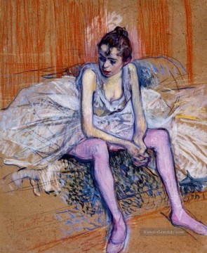  sitzt Galerie - sitzend Tänzer in rosa Strumpfhosen 1890 Toulouse Lautrec Henri de